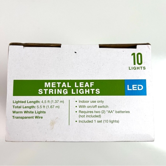 Garden Party Leaf LED String Light Set 5.5 feet Indoor Decorative Lights New - Picture 5 of 6